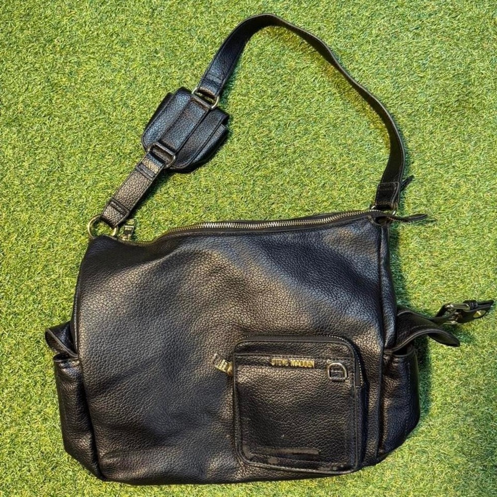Steve Madden black shoulder bag with attached mini pouch